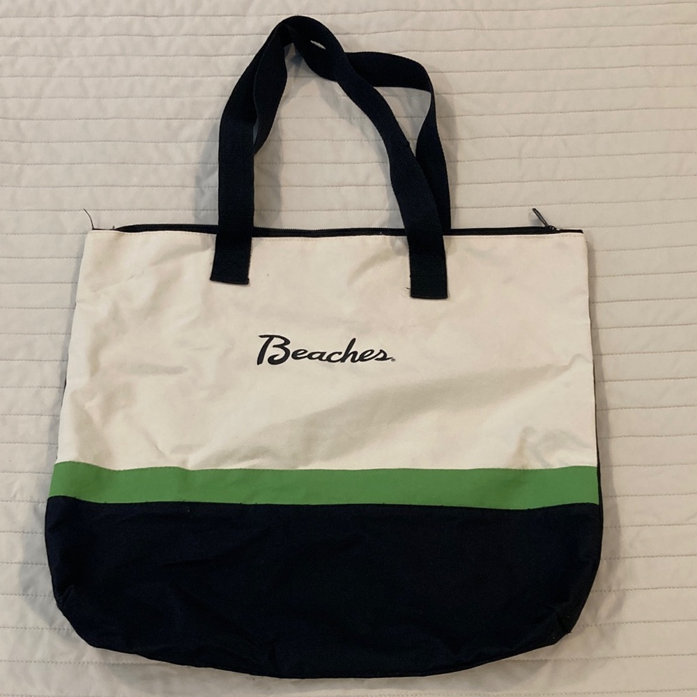 White and Green Tote Bag